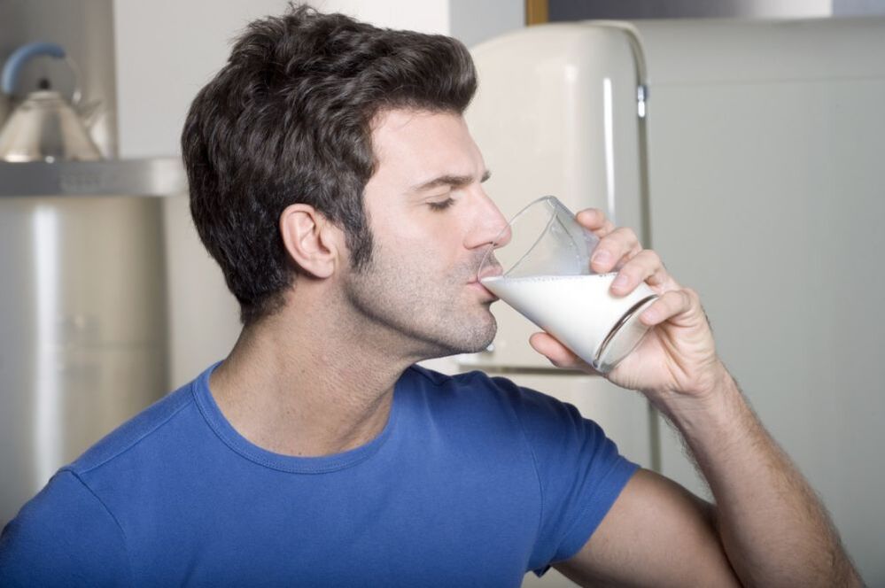 A man who drinks milk